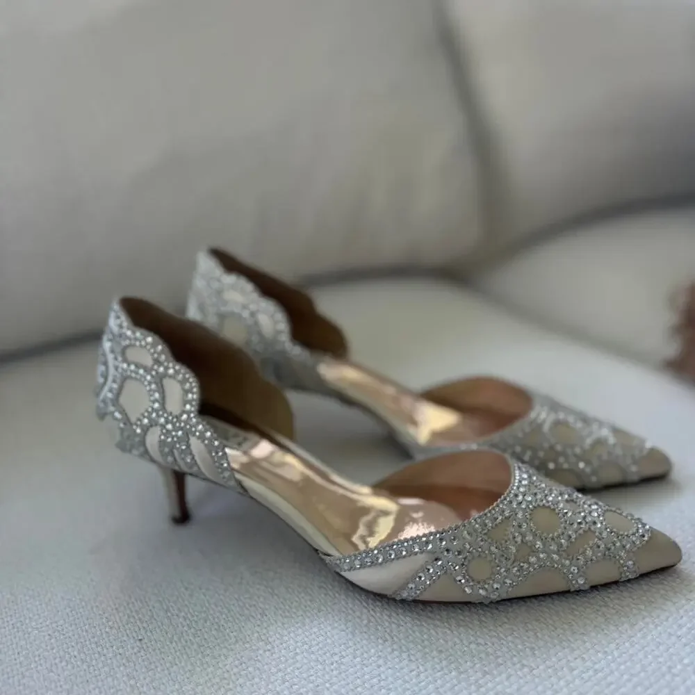 Badgley mischka ivory and silver